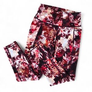 Sweaty Betty Super Sculpt High-Waist 7/8 Leggings Multi-Color Abstract Print - S